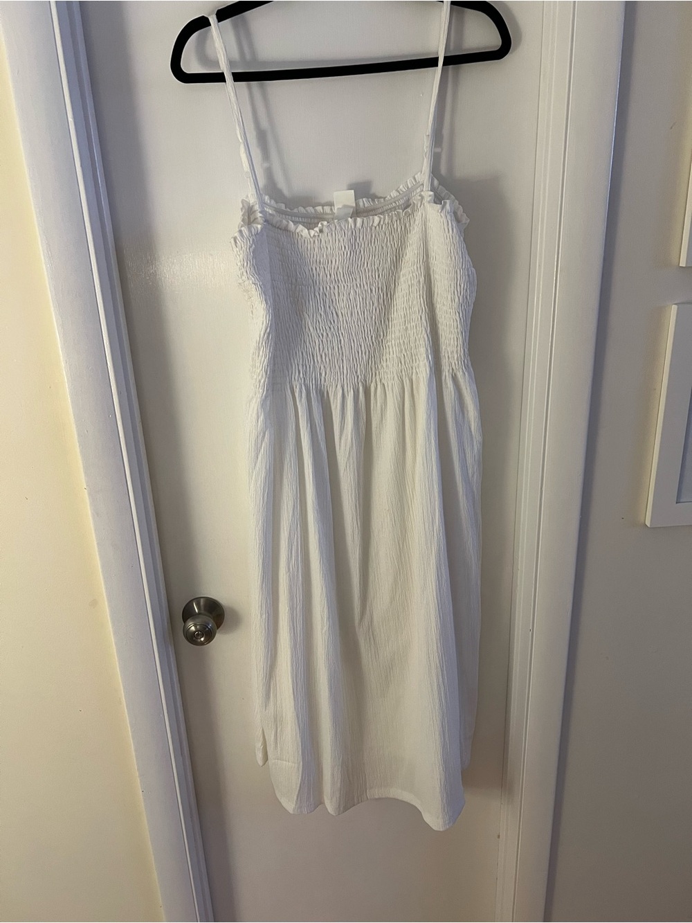 Women’s White Smocked Maxi Dress